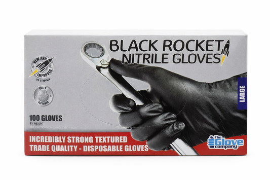 BLACK ROCKET NITRILE GLOVES HEAVY DUTY / PACK 100
